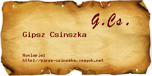 Gipsz Csinszka névjegykártya